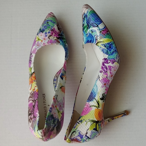 🩷💚🆕⚜️Donald J. Pliner⚜️🩷💚Treva Womens Floral Heels Multicolor Pumps Size 10 - Picture 1 of 8